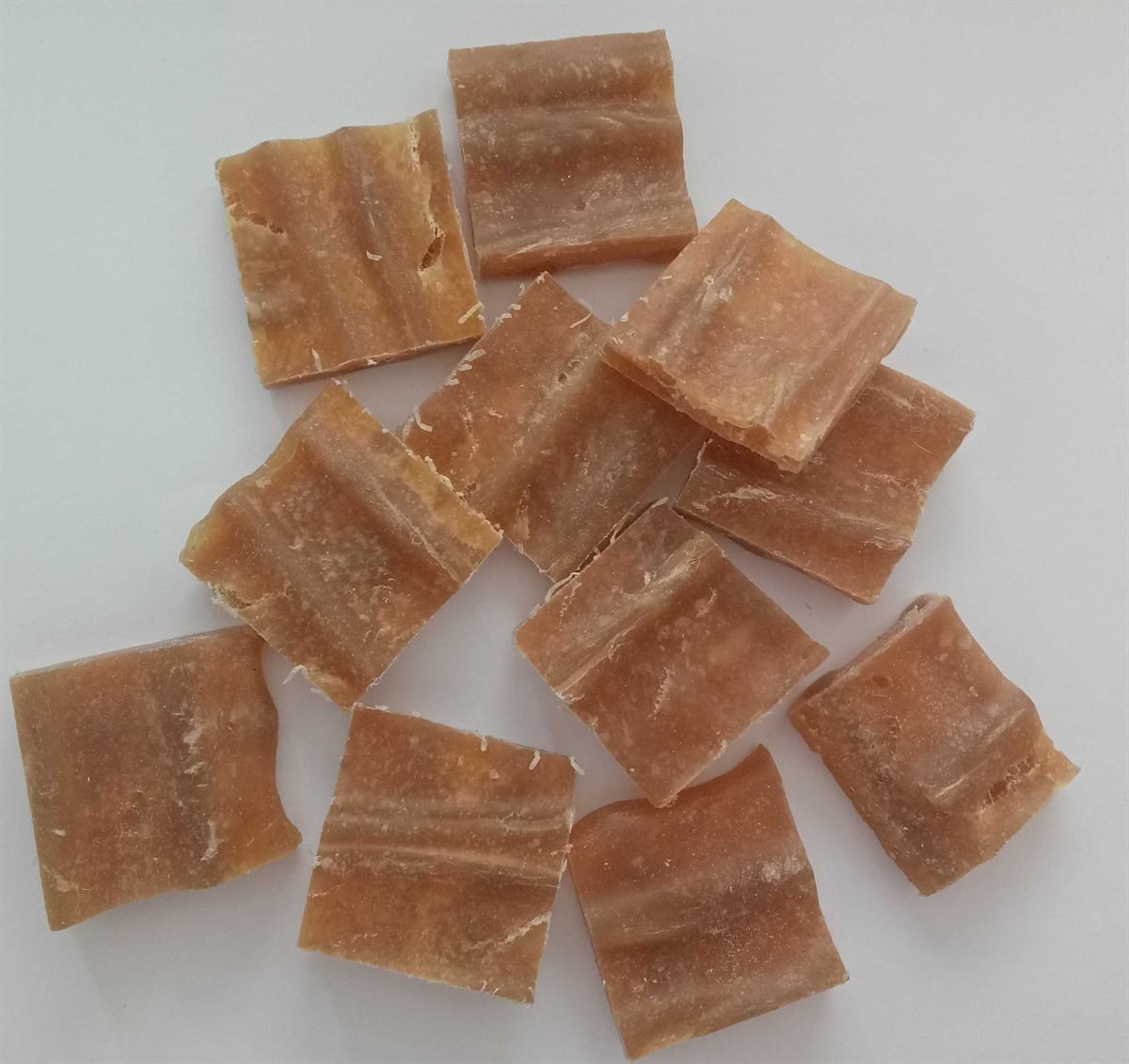 Meat and rawhide pieces